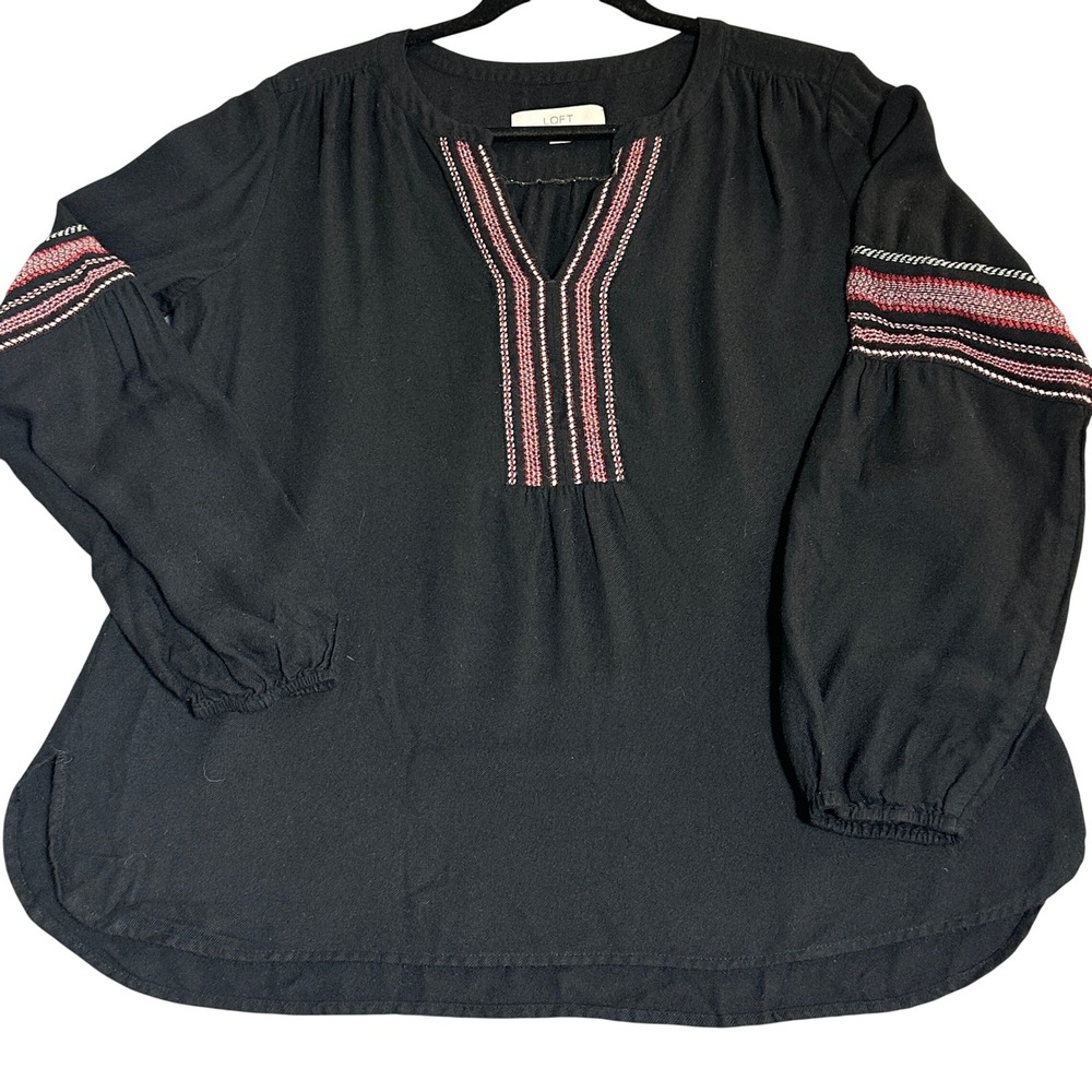 Bohemian Hippie Embroidered Festival Long Sleeve Medium Oversized Peasant Sleeve